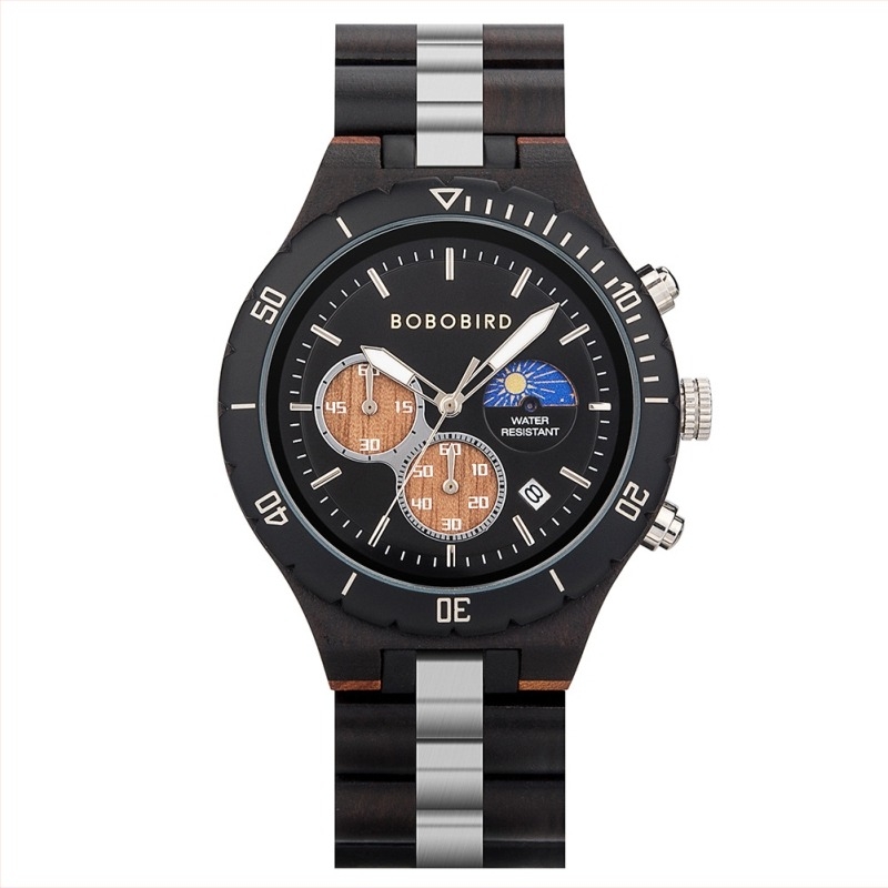 Ceas sport quartz pentru bărbați, carcasă și brățară din oțel inoxidabil, rezistent la apă până la 30 m, geam mineral consolidat