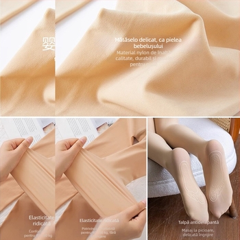 Colanți modelatori din nylon, cu efect de picioare goale, invizibili, anti-agățare, compresie