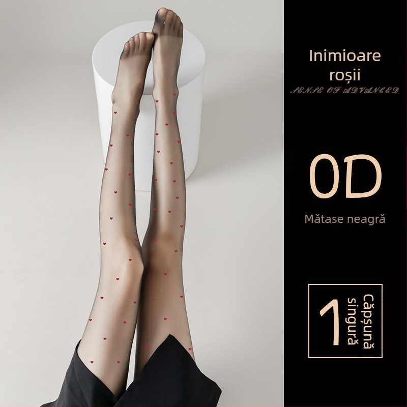 Șosete pentru femei cu model cu buline și fundă, ultra-subțiri, denier 0D, poliester 50-70%, anti-snag și absorbția transpirației