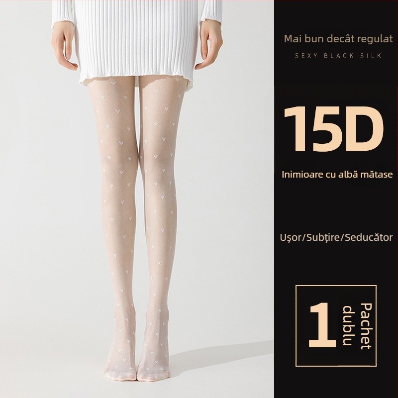 Șosete pentru femei cu model cu buline și fundă, ultra-subțiri, denier 0D, poliester 50-70%, anti-snag și absorbția transpirației