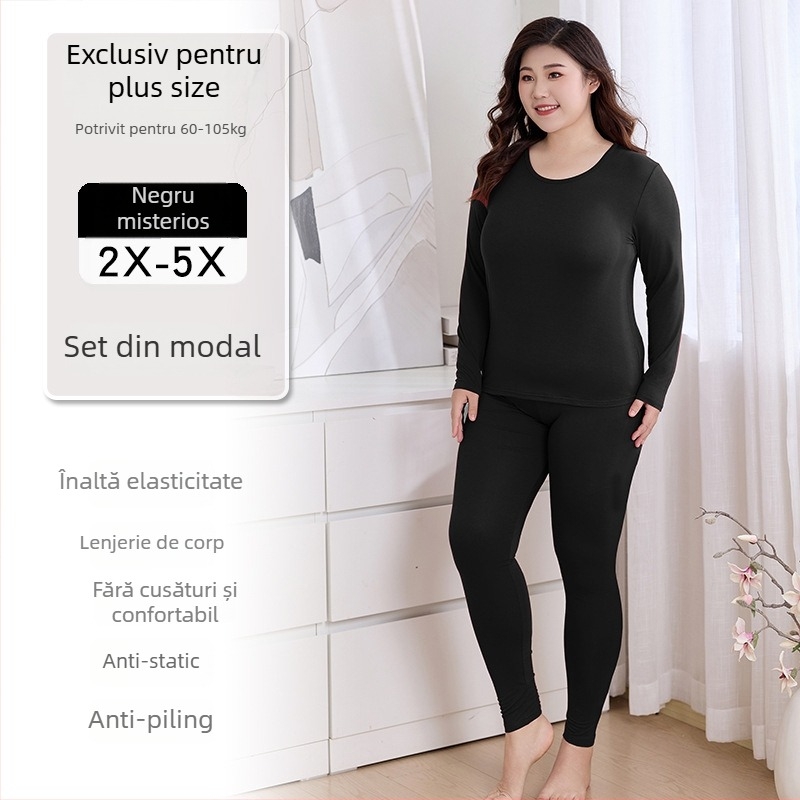 Set termic de toamnă pentru femei, Modal (viscoză) 95% material principal, căptușeală Modal 90%, subțire, croială mulată, strat de bază