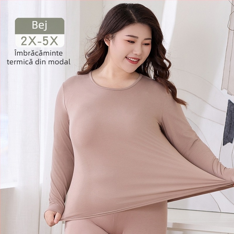 Set termic de toamnă pentru femei, Modal (viscoză) 95% material principal, căptușeală Modal 90%, subțire, croială mulată, strat de bază