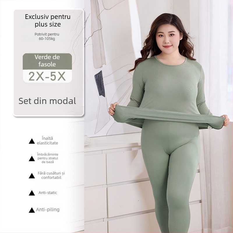 Set termic de toamnă pentru femei, Modal (viscoză) 95% material principal, căptușeală Modal 90%, subțire, croială mulată, strat de bază