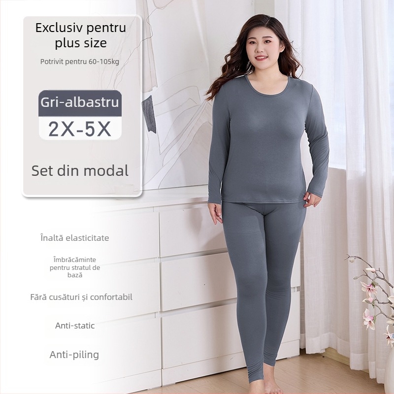 Set termic de toamnă pentru femei, Modal (viscoză) 95% material principal, căptușeală Modal 90%, subțire, croială mulată, strat de bază