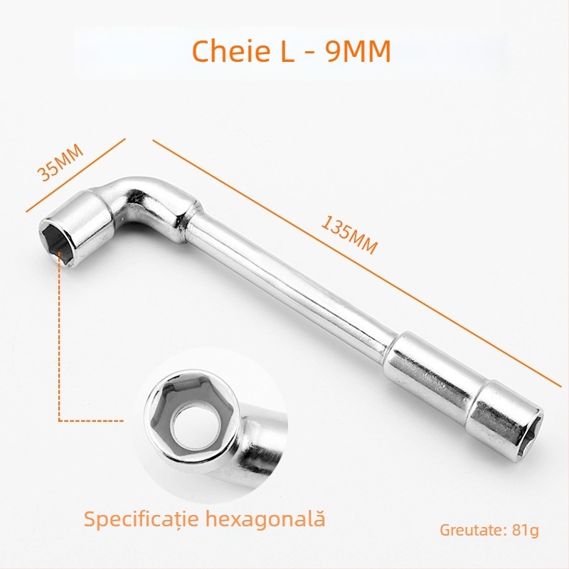 Bangli set chei cu formă de L, design cu capete duble în formă de 7, șase unghi extern, oțel 45#, capete Allen