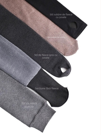 Colanți din bumbac organic, căptuțiți cu fleece, groși, croială lejeră, calzi pentru iarnă, lansare iarna 2025