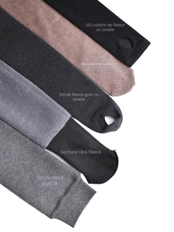 Colanți din bumbac organic, căptuțiți cu fleece, groși, croială lejeră, calzi pentru iarnă, lansare iarna 2025