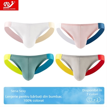 Lenjerie intimă bărbătească tip T-back, din bumbac, respirabilă, buzunar 3D în formă de U, talie joasă