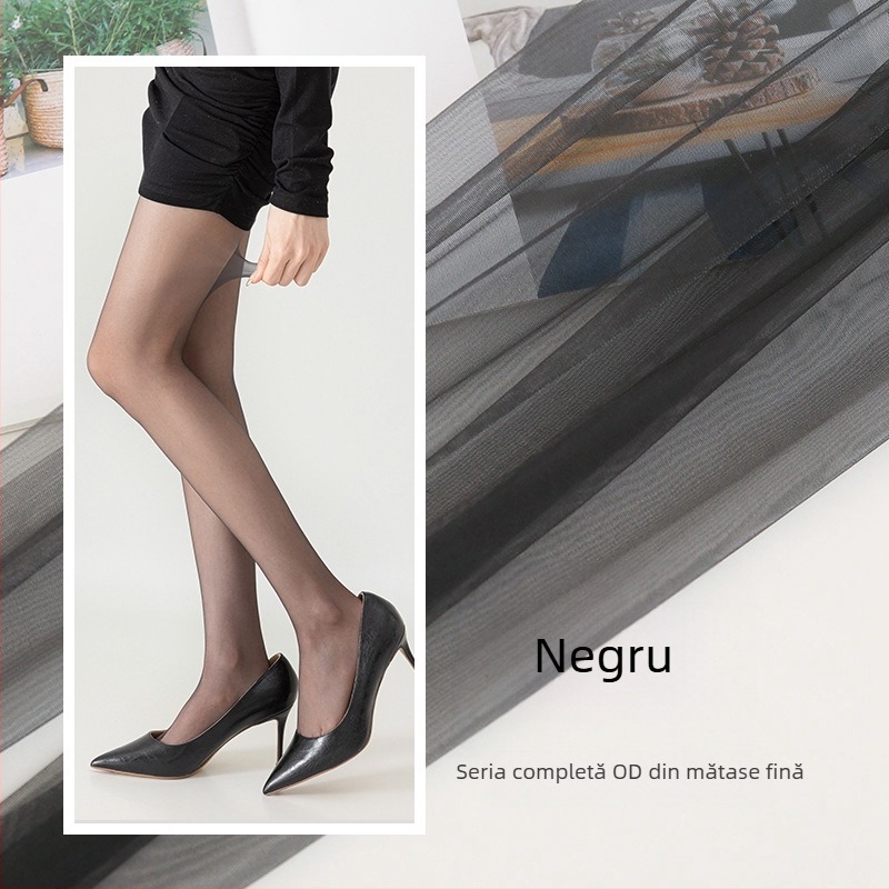 Colanți din nailon ultra-subțiri, cu formare invizibilă, 0D denier, model solid