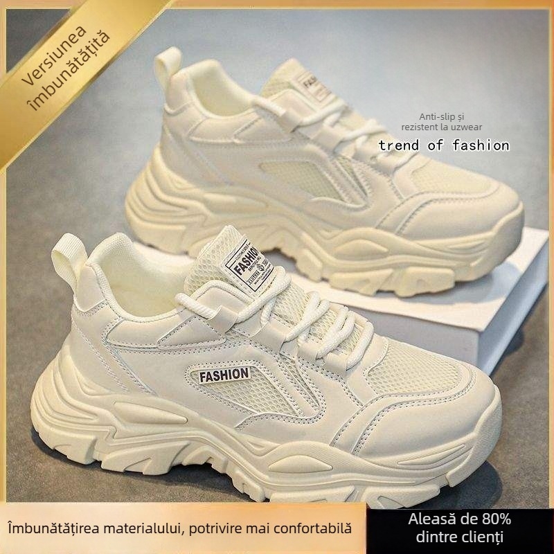 Pantofi sport bărbați cu partea superioară din plasă, șireturi, respirabili, ușori, talpă din cauciuc