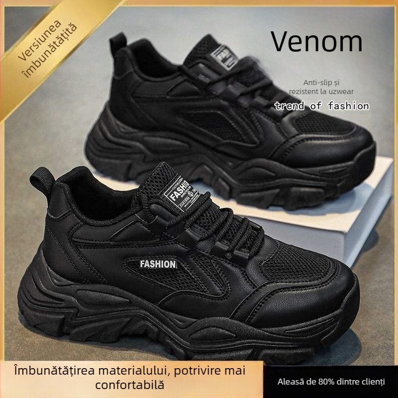 Pantofi sport bărbați cu partea superioară din plasă, șireturi, respirabili, ușori, talpă din cauciuc