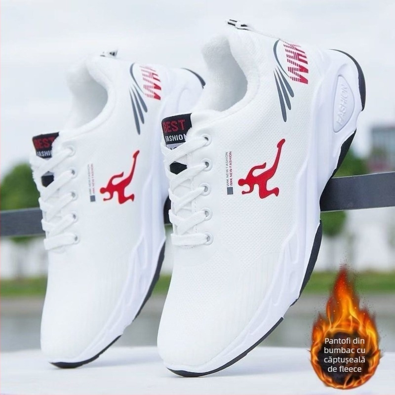 Pantofi sport din piele impermeabili pentru tineri, talpă groasă de cauciuc, antiderapant, cu șireturi, casual