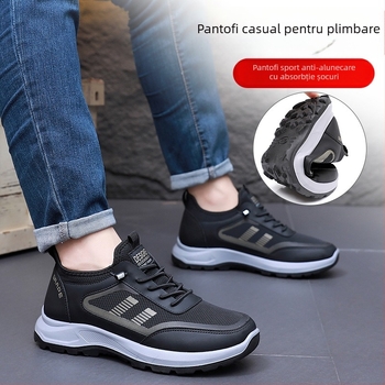 Pantofi casual de mers pentru bărbați, partea superioară din textil, talpă moale, antiderapant, pentru primăvară și toamnă