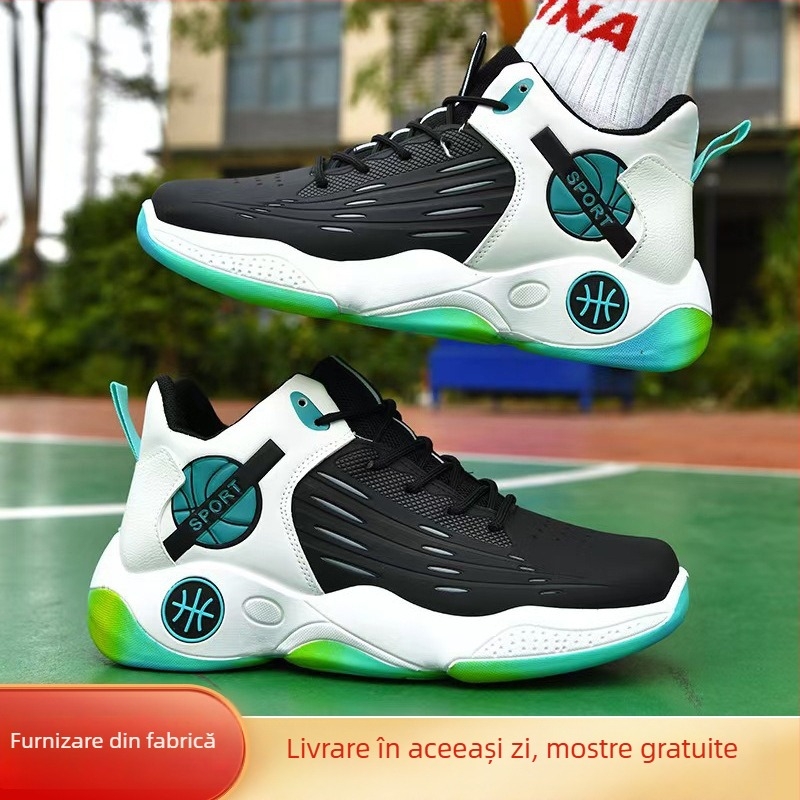 Pantofi sport pentru bărbați, pentru uz zilnic — partea superioară PU+plasă, talpă injectată, șireturi, profil redus.