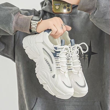 Pantofi sport casual din plasă respirabilă pentru bărbați, talpă din cauciuc antiderapantă, închidere cu șiret în față, branț EVA, toc mic 1–3 cm