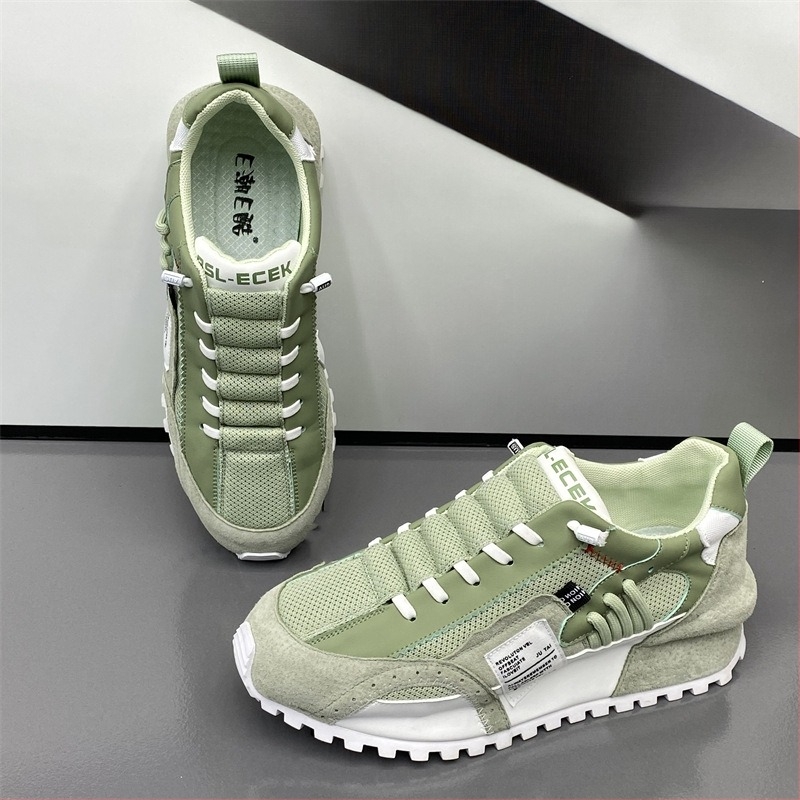 Pantofi sport bărbați în stil coreean, din plasă, talpă din cauciuc, vârf ascuțit, toc mic