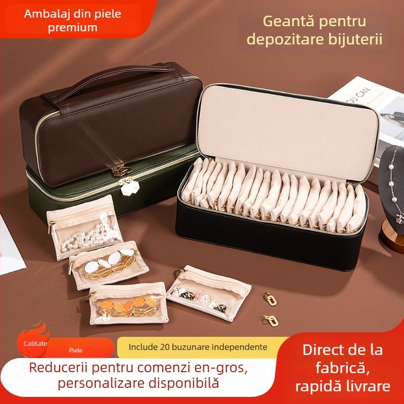 Cutie pentru bijuterii, material Cortical, stil relaxat, textură moale, design simplu