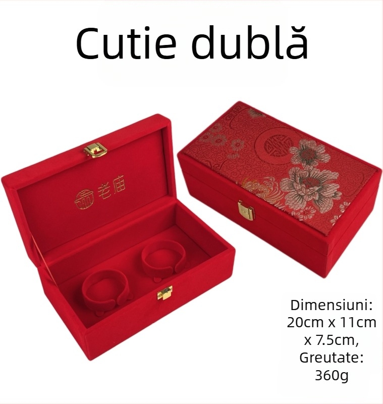 Cutie de bijuterii pentru logodnă, din lemn, interior catifea, stil vintage, pentru brățări, coliere și inele