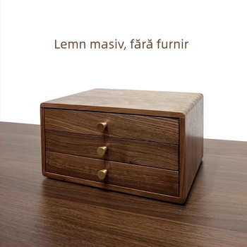 Cutie de bijuterii din lemn de stejar, cu mai multe compartimente, model X725102, lemn masiv, personalizare disponibilă