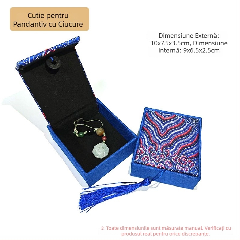Cutie pentru pandantiv - textil, cutie de ambalaj pentru bijuterii, pentru coliere/pendante, brand Fuxing
