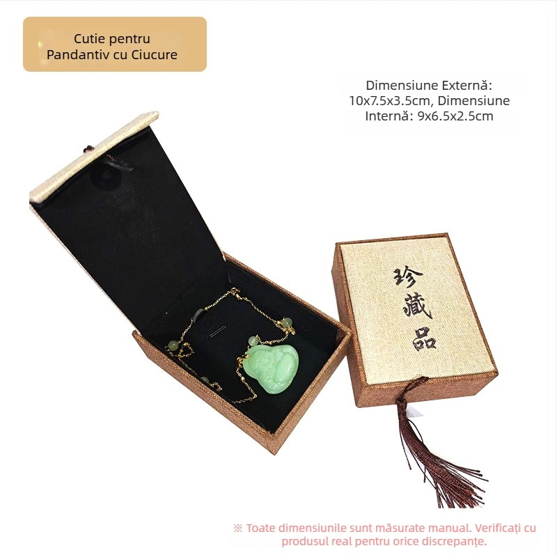 Cutie pentru pandantiv - textil, cutie de ambalaj pentru bijuterii, pentru coliere/pendante, brand Fuxing