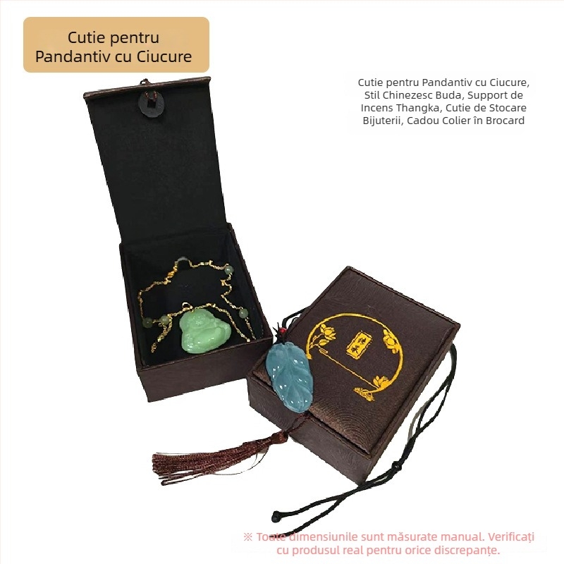 Cutie pentru pandantiv - textil, cutie de ambalaj pentru bijuterii, pentru coliere/pendante, brand Fuxing