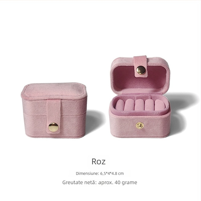 Cutie de depozitare pentru bijuterii – pentru inele și cercei, pătrată, catifea de orez, cutie de ambalare, origine Dongguan, China