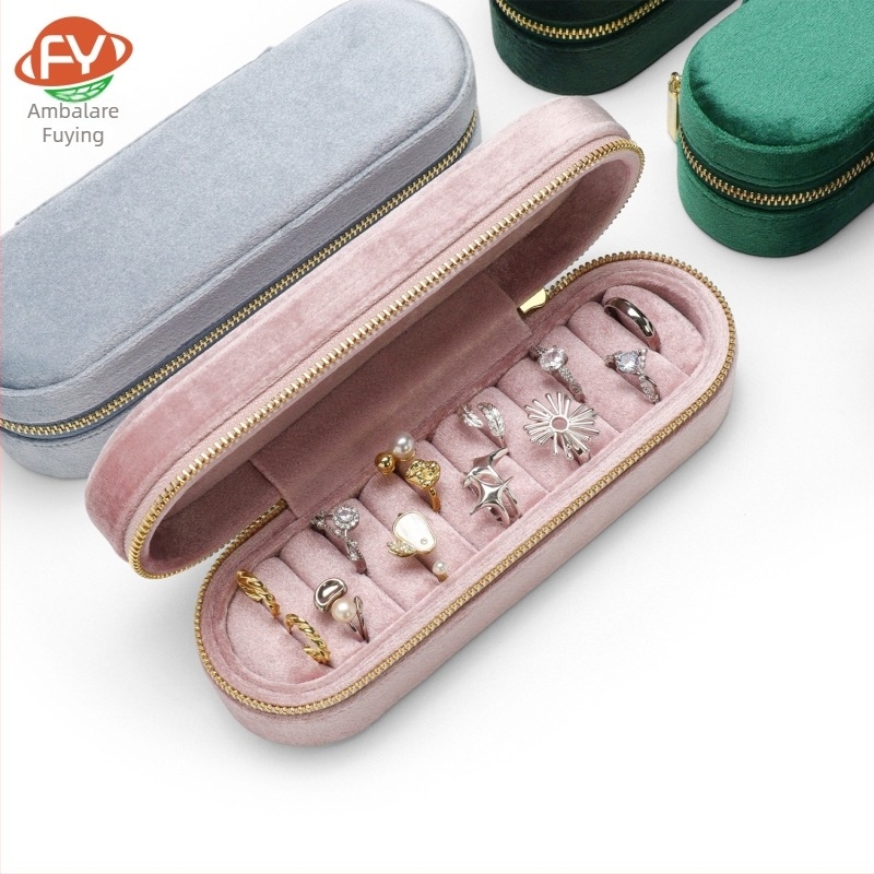 Cutie de depozitare bijuterii din catifea – în stil lebădă, cutie portabilă de călătorie, catifea, organizator bijuterii
