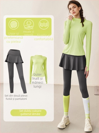 Pantaloni de exerciții pentru femei, talie înaltă, ridicare a șoldurilor, controlul abdomenului, uscare rapidă și respirabilitate