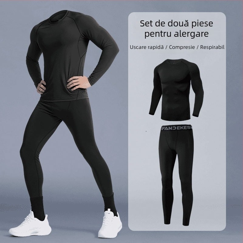 Set de alergare unisex, uscare rapidă, respirabil, absorbție a umezelii, poliester