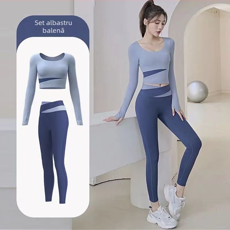 Set de yoga pentru femei: Top cu mânecă lungă și pantaloni, uscare rapidă, respirabil, Corduroy cu in 71–80%