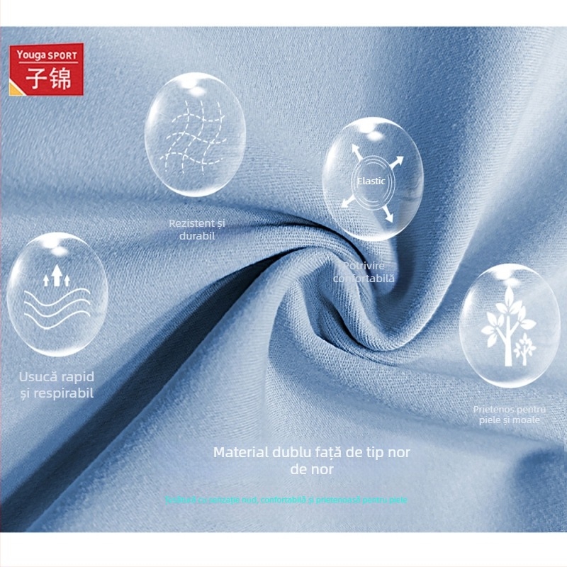 Set de yoga din două piese, sutien cu un singur umăr, fără mâneci, uscat rapid, material nylon/spandex 75/25, cu bureți pentru sâni, pantaloni scurți, potrivit pentru alergare și fitness