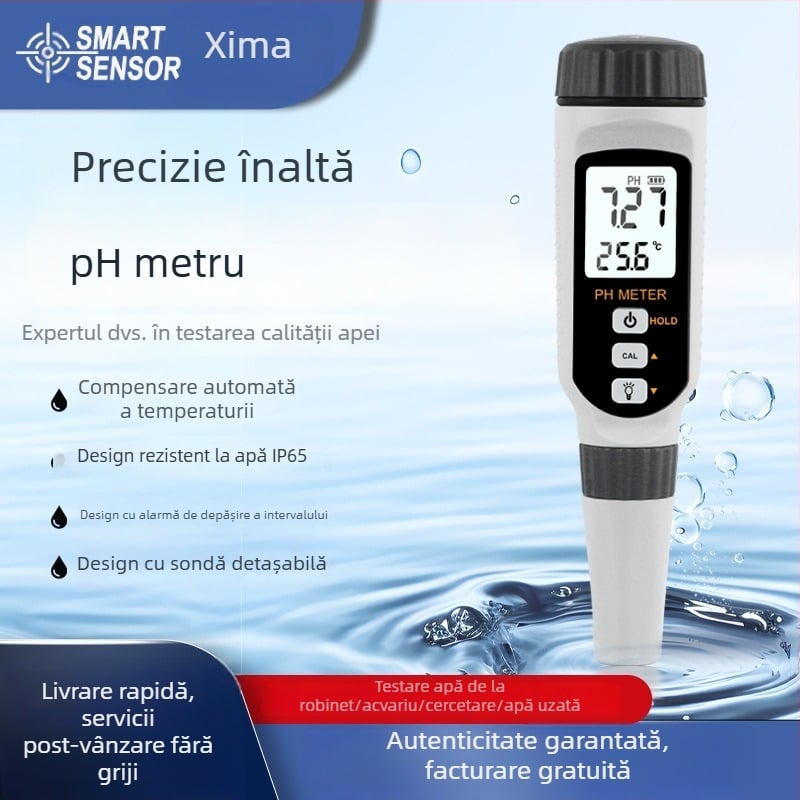 Xima pH metru de înaltă precizie, tester portabil pentru calitatea apei PH828 pentru creșterea porcinelor și acvacultură