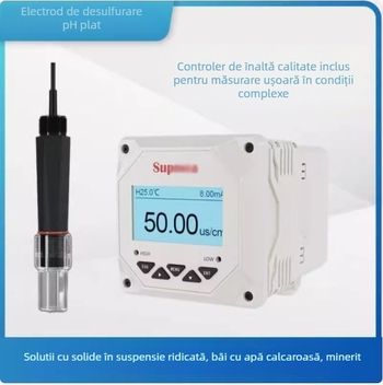 Supmea SUP-PH-7001 electrod pH plat pentru măsurare online industrială, interval 0-14 pH, precizie ±0.02 pH, compensare de temperatură 0-80 °C