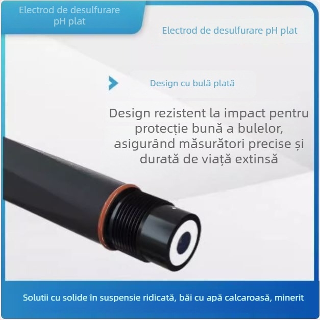 Supmea SUP-PH-7001 electrod pH plat pentru măsurare online industrială, interval 0-14 pH, precizie ±0.02 pH, compensare de temperatură 0-80 °C