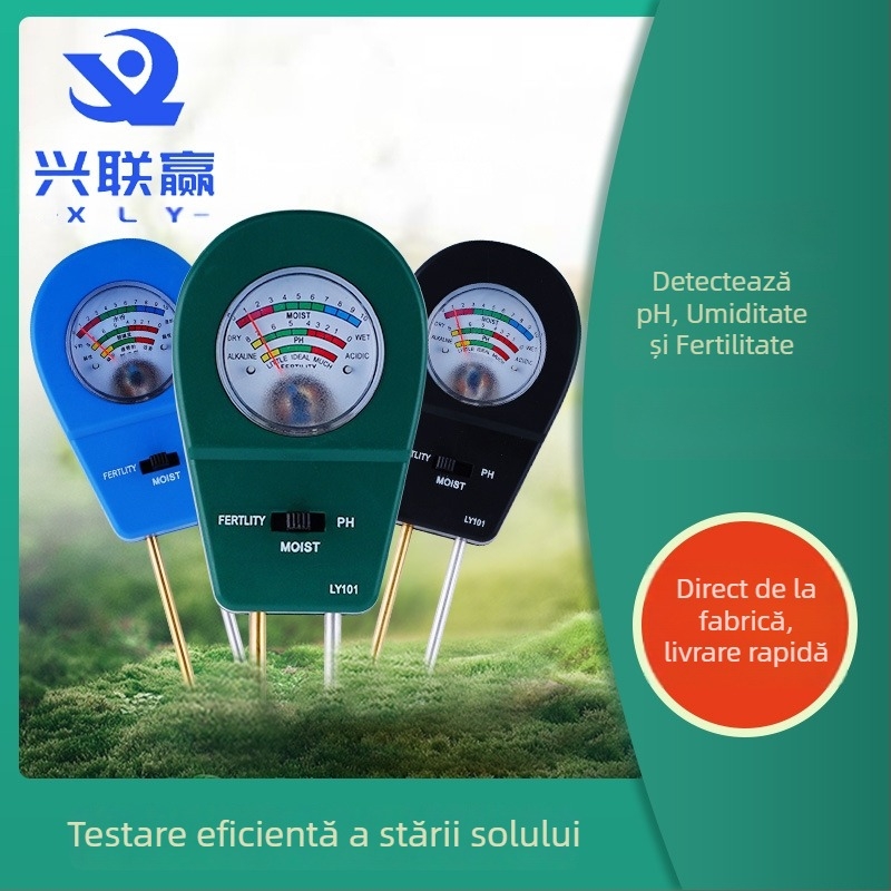 LY101 tester 3-in-1 pentru umiditatea solului, nutrienți și pH | Model LY101, Tip: instrument de testare, Potrivit pentru grădină, curte, flori, plante în ghivece, Precizie 1