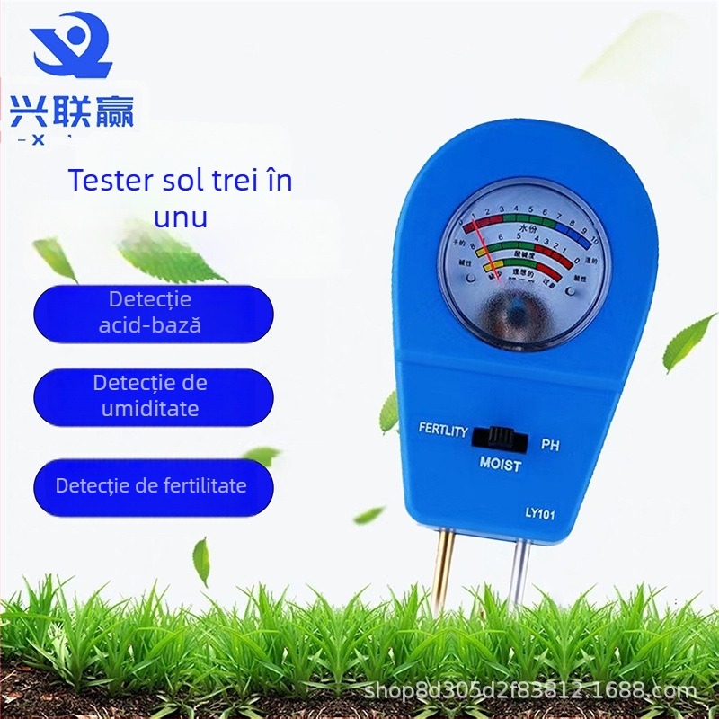 LY101 tester 3-in-1 pentru umiditatea solului, nutrienți și pH | Model LY101, Tip: instrument de testare, Potrivit pentru grădină, curte, flori, plante în ghivece, Precizie 1