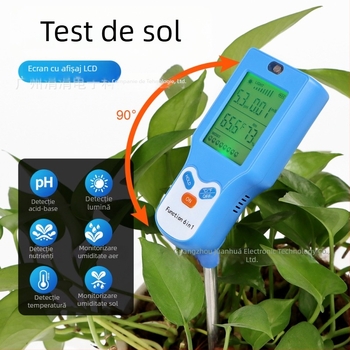 Detectoare de sol șase în unu, cu afișaj digital mare și metru de pH, model SPH050, marca Trickle, greutate 120 g, pentru grădini și plante în ghivece