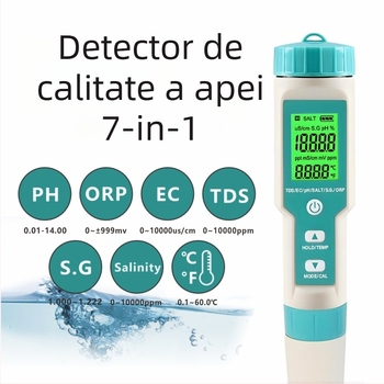 Analizator portabil de calitate a apei, model C-600; interval pH 0–14, precizie de 0,01 pH; Alimentare: 3×1,5V