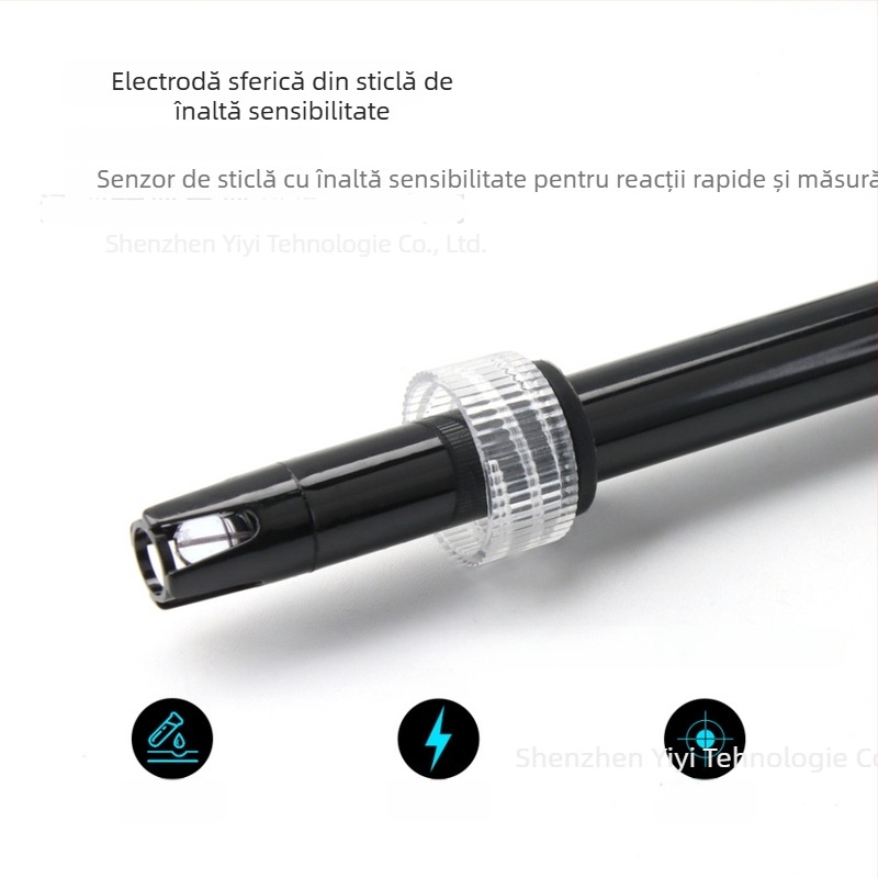 pH metru portabil cu sondă din sticlă, model TPH01120B, interval de măsurare 0.00-14.00 pH, compensare de temperatură 0-60 °C