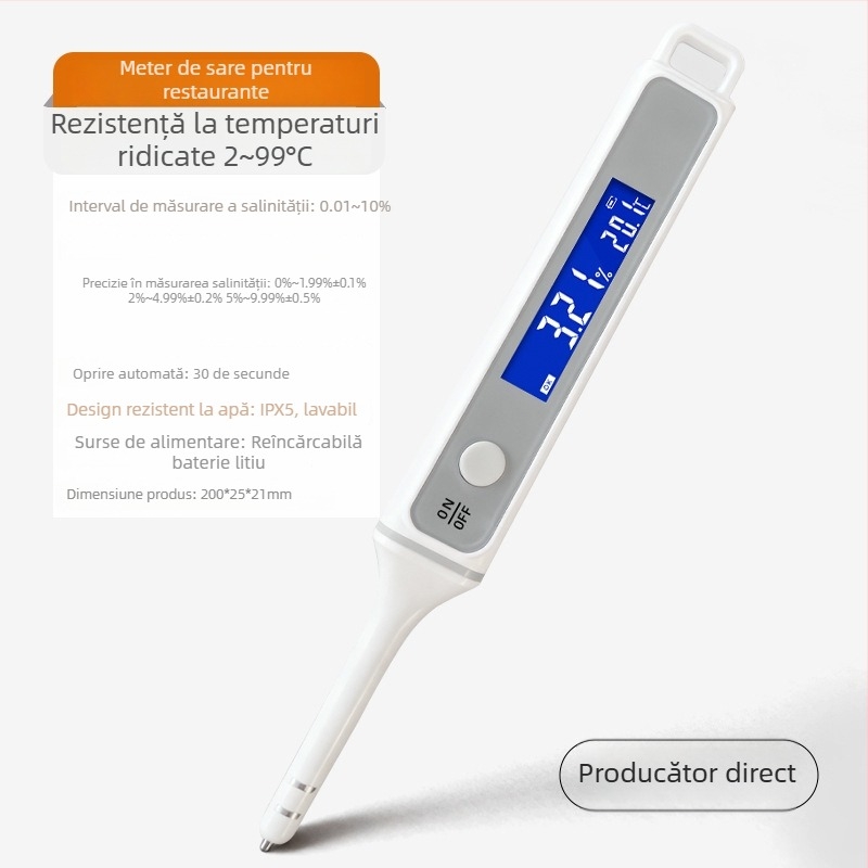 Senzor portabil de salinitate pentru apă sărată și acvacultură - tester de salinitate de înaltă precizie, rezoluție 0,1 ppt, modele CX4010/CX4011/CX4012/CX4013, brand Anshengyi