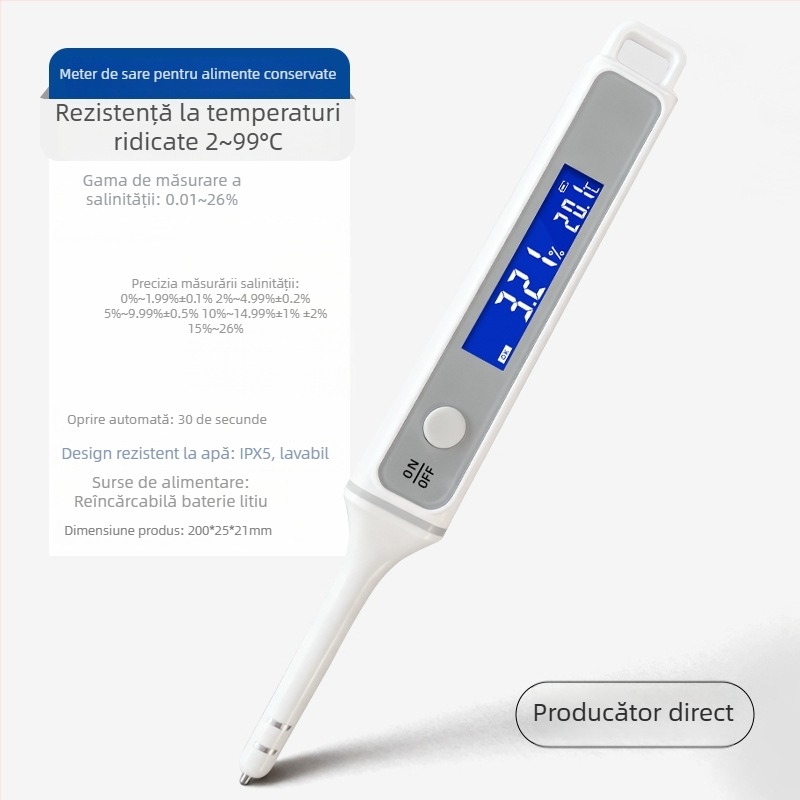 Senzor portabil de salinitate pentru apă sărată și acvacultură - tester de salinitate de înaltă precizie, rezoluție 0,1 ppt, modele CX4010/CX4011/CX4012/CX4013, brand Anshengyi