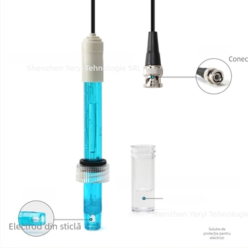 Electrod PH cu interfață BNC, model TPH01120, corp PC, afișaj digital 0–60°C, accesoriu pentru instrumente PH pentru hidroponie