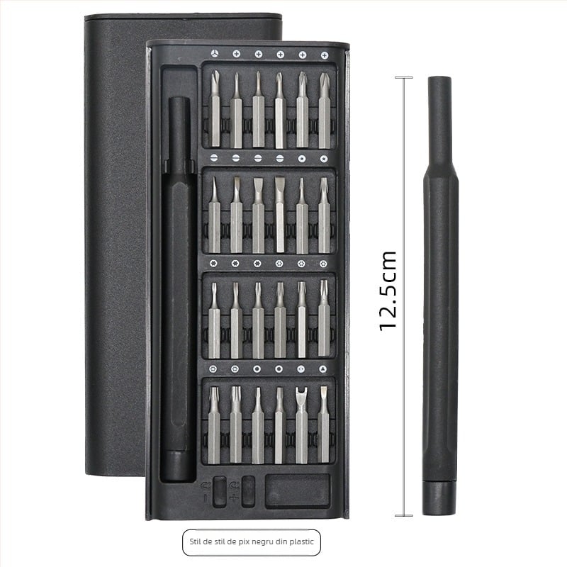 Set de șurubelnițe magnetice 25-in-1, multifuncțional, cu biți din oțel 45# pentru reparații casnice