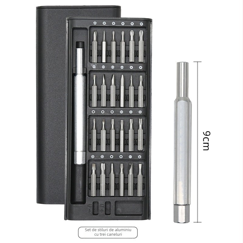 Set de șurubelnițe magnetice 25-in-1, multifuncțional, cu biți din oțel 45# pentru reparații casnice