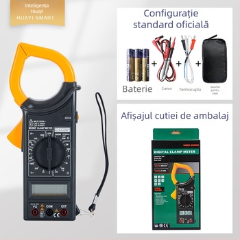 Multimetru digital cu clemă M266F, portabil, măsurare până la 1000 V, până la 600 A, rezistență până la 20 kΩ, 3999 valori