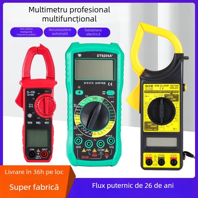 Luwei multimetru digital cu clemă, afișaj digital; gamă de capacitate 25; nivel de siguranță 50