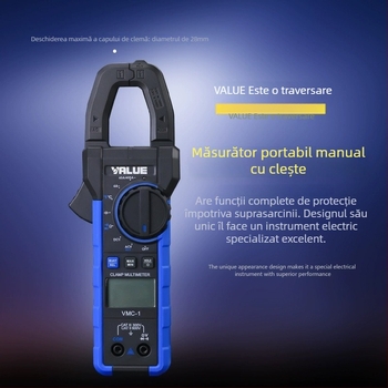 VMC-1 Ampermetru cu clemă de înaltă precizie și multimetru digital cu detecție tensiune și temperatură