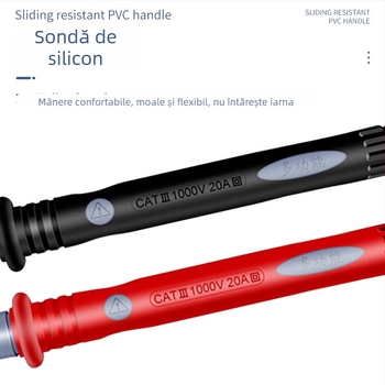 Stilou de test pentru multimetru 20 în 1, cu vârfuri din silicon interschimbabile și afișaj digital