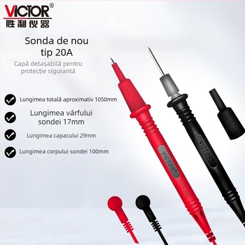 Penă de test pentru multimetru – tensiune nominală 1000V, curent 10A/20A, vârf din cupru izolat cu silicon, vârf nichelat de precizie